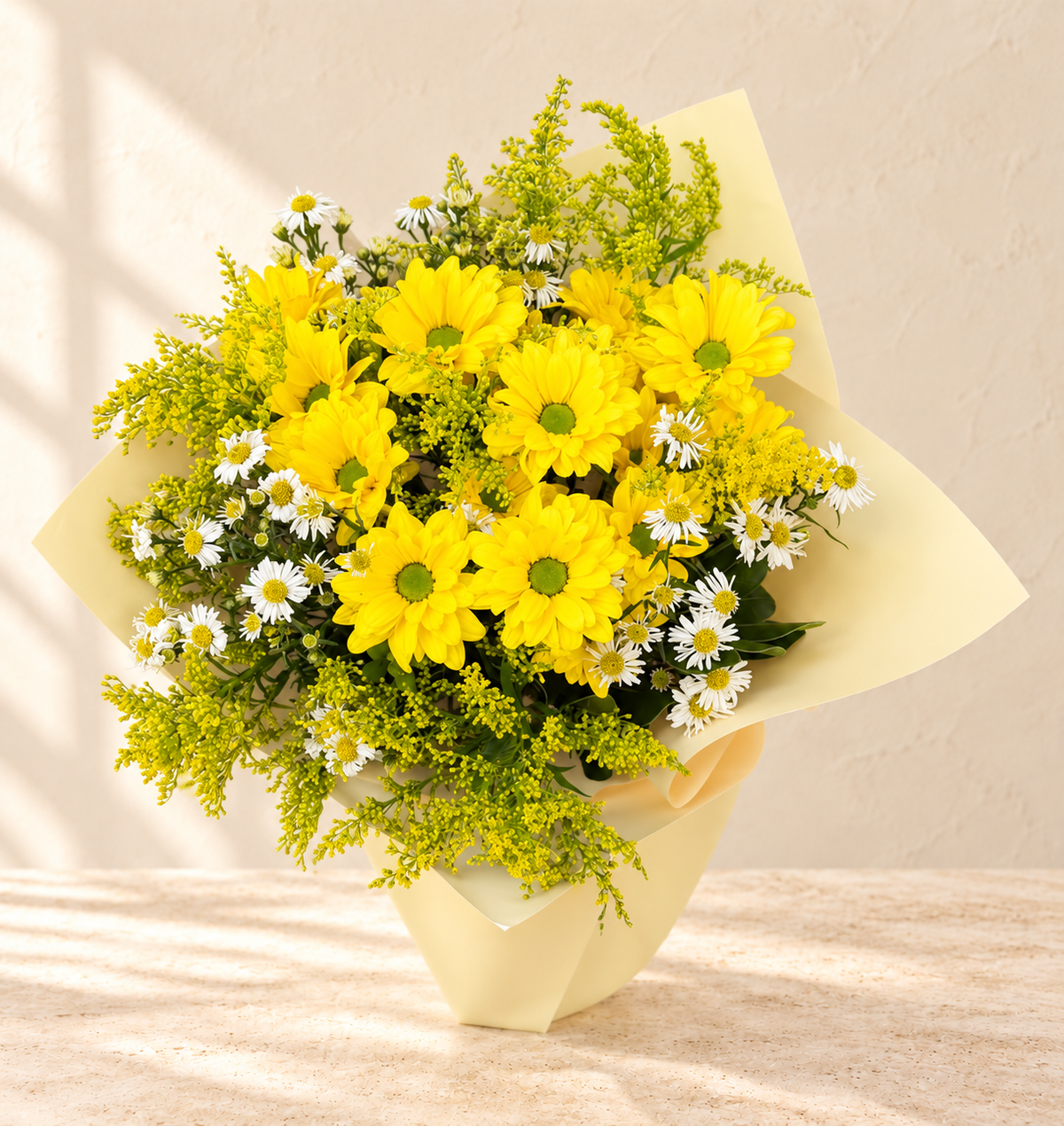 Yellow Daisy Wrapped Bouquet