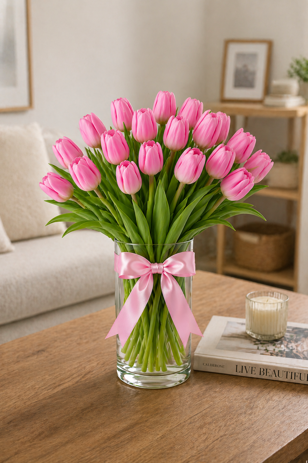 Blushing Tulips Vase