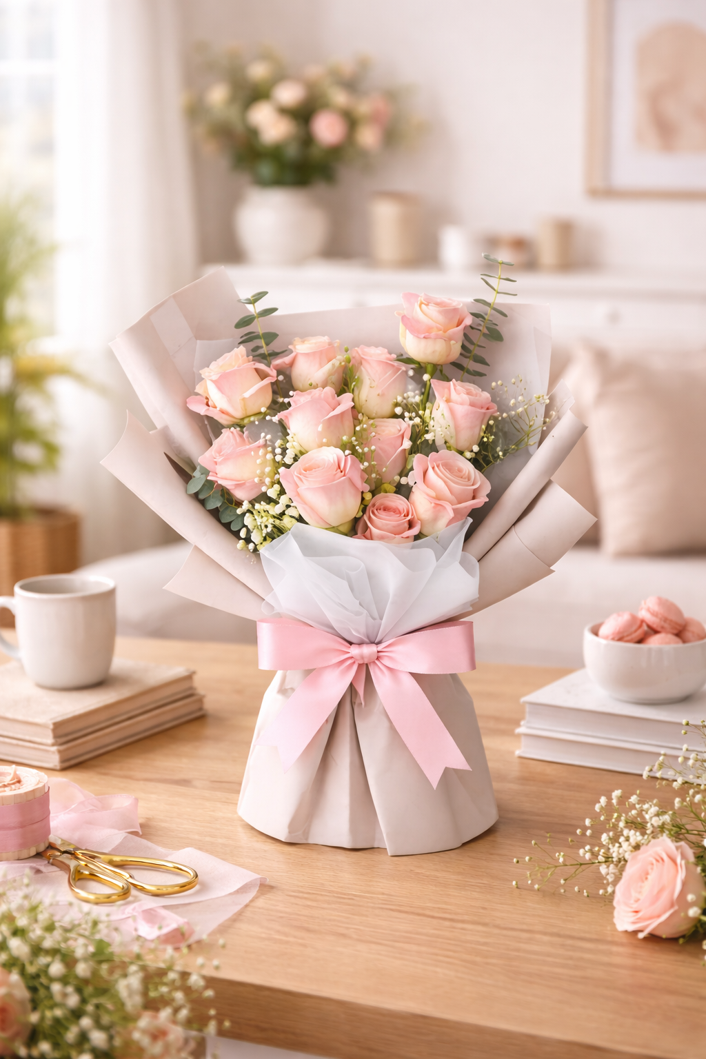 Classic Pink Roses Wrap