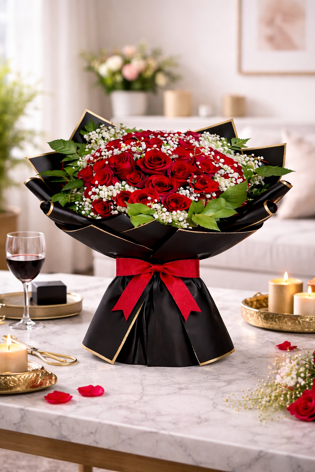 Classic Red Roses Wrap
