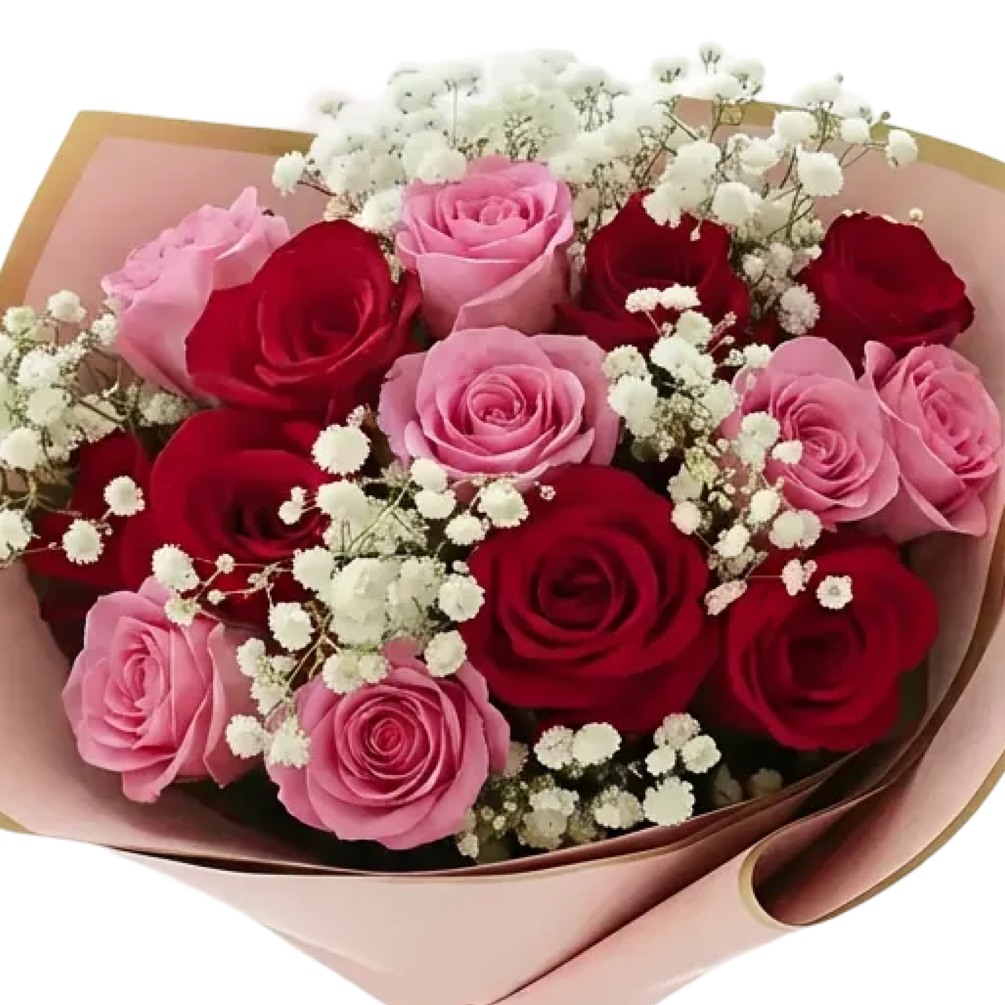 Classic Red & Pink Roses Wrap