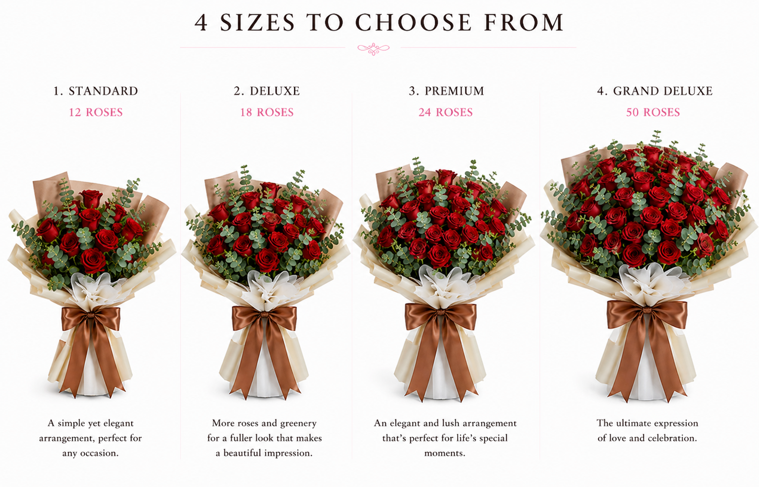 Signature Roses with Eucalyptus Wrap