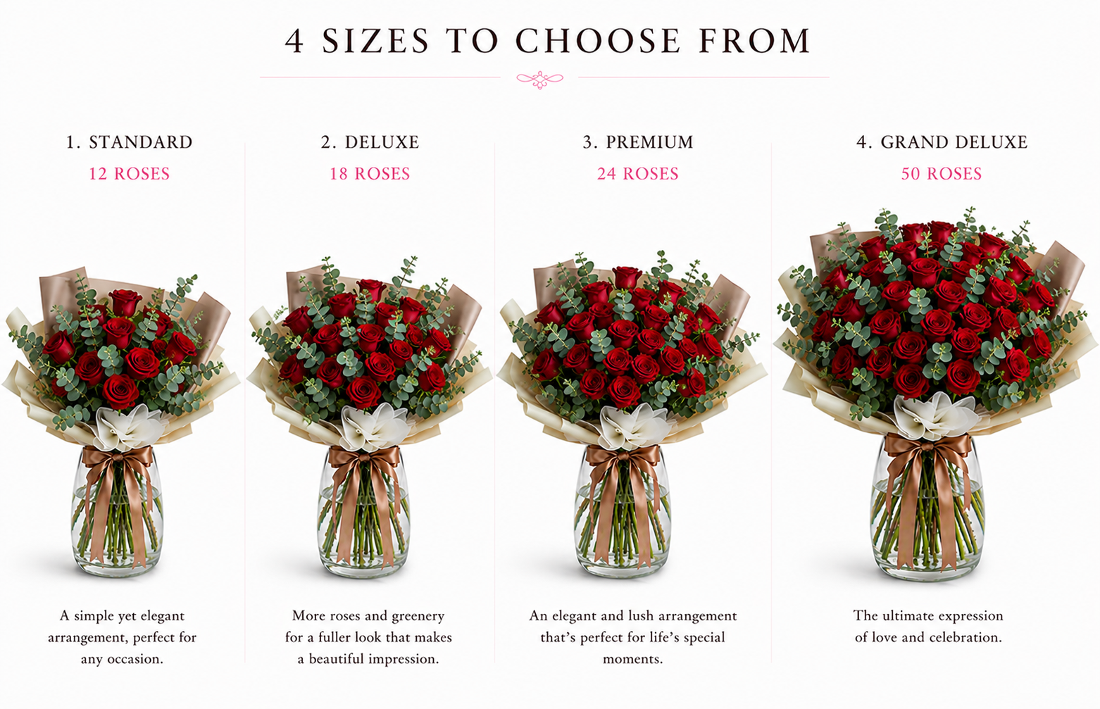 Signature Roses with Eucalyptus Wrap