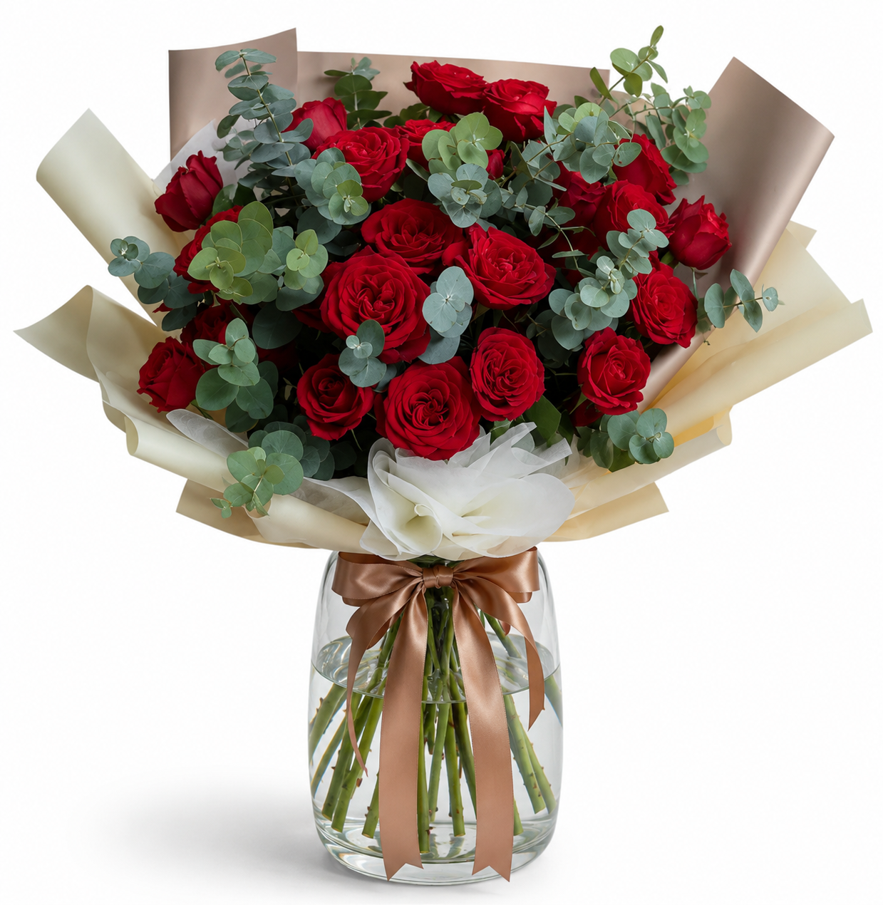 Signature Roses with Eucalyptus Wrap