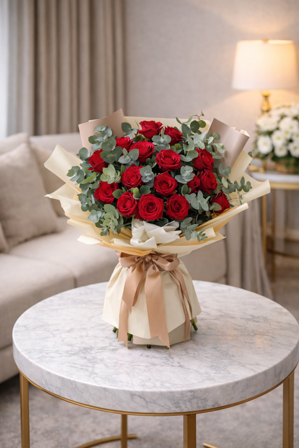 Signature Roses with Eucalyptus Wrap
